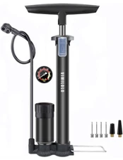 Bike Pump Portable Ball Pump Inflator Bicycle Floor Pump with High Pressure New