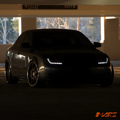 Black Day Time LED DRL Projector Head Lights for AUDI A4 B6 00-05