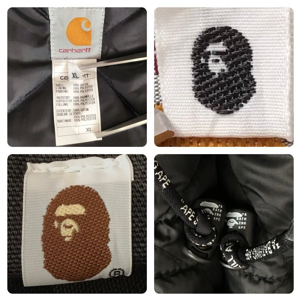 BAPE × Carhartt N-3B Jacket black camo a bathing ape NIGO Size XL