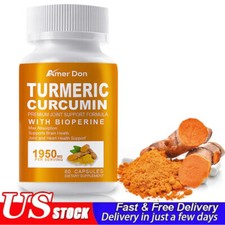 Turmeric Curcumin with BioPerine Black Pepper 95 Curcuminoids 1950mg 60 Caps