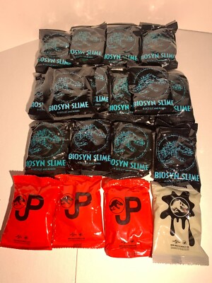Jurassic World Park Captivz Slime 18 Lot Goo Ooze Ectoplasm Biosyn fodder