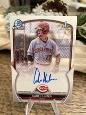 Cade Hunter 1st bowman On Card Auto #CPA-CH (Cincinnati Reds) Future Star! Reds!