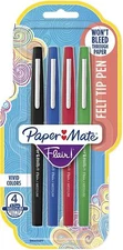 Paper Mate Flair Felt Tip Pens, Medium Point (0.7mm), 4 Count