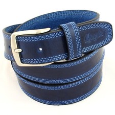 Cintura Uomo vera Pelle Blu Cinta Donna in Cuoio Accorciabile di da 3,5 cm c3