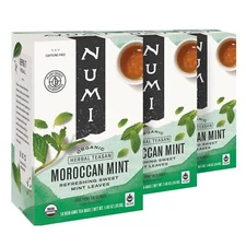 3- 18ct Tea Bag Boxes Numi Organic Tea Moroccan Mint Tea Bags