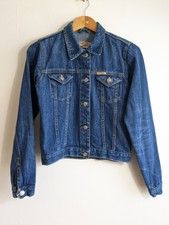 Ladies Denim Jacket Size Approx Xs Uk 6 8 Blue Jean Trucker Festival Cowboy