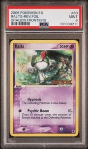 PSA 9 2006 POKEMON EX DRAGON FRONTIERS 60 RALTS-REVERSE FOIL