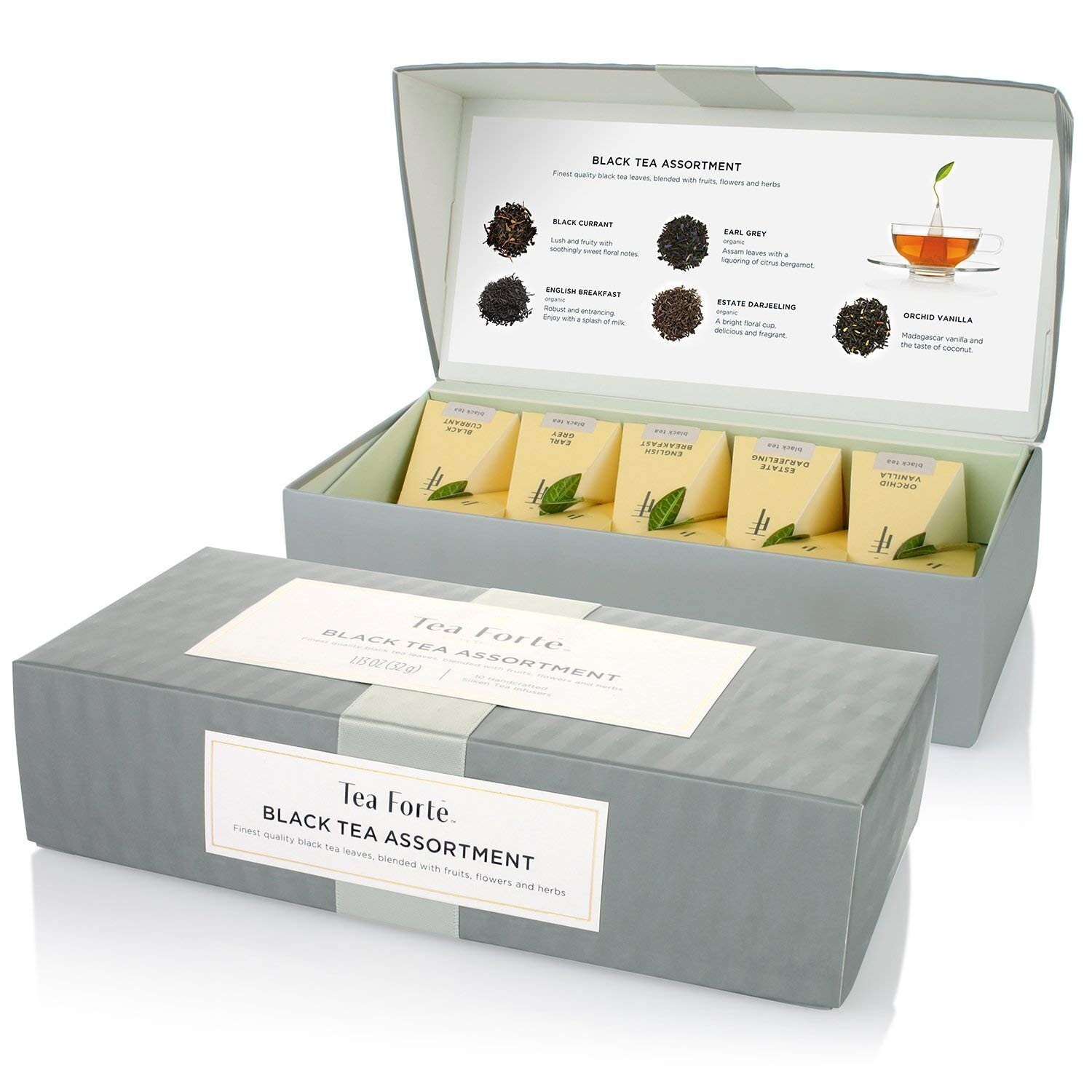 Forte Black Tea Assortment 10 Filters Pyramid In 5 Assorted Flavors