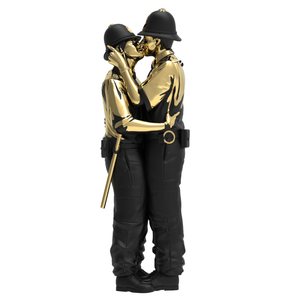 ✨バンクシー/フィギュア・Kissing Coppers Gold Rush✨ Mighty jaxx BANKSY Kissing Coppers Gold Rush Edition Fashion