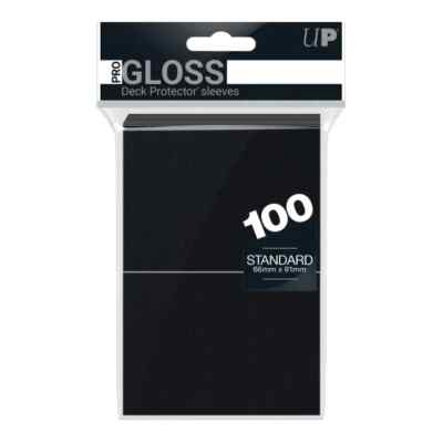 Ultra PRO 100 GLOSS Standard Sleeves Black / Schwarz Karten-Hüllen Magic Pokemon