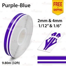 1/12" & 1/6" Twin Lines Stripe Tape Car Styling Decal Vinyl Sticker PURPLE-BLUE