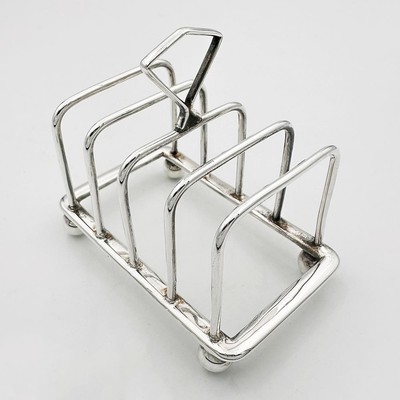 5-BAR TOASTSTÄNDER STERLINGSILBER GEORGE V Birmingham 1932 Adie Brothers