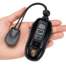 for Porsche Key Fob Cover Genuine Leather with Keychain,Leather Key Case Prot...