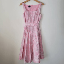 Chaps Pink Paisley Sleeveless Fit & Flare Midi Dress Size 6
