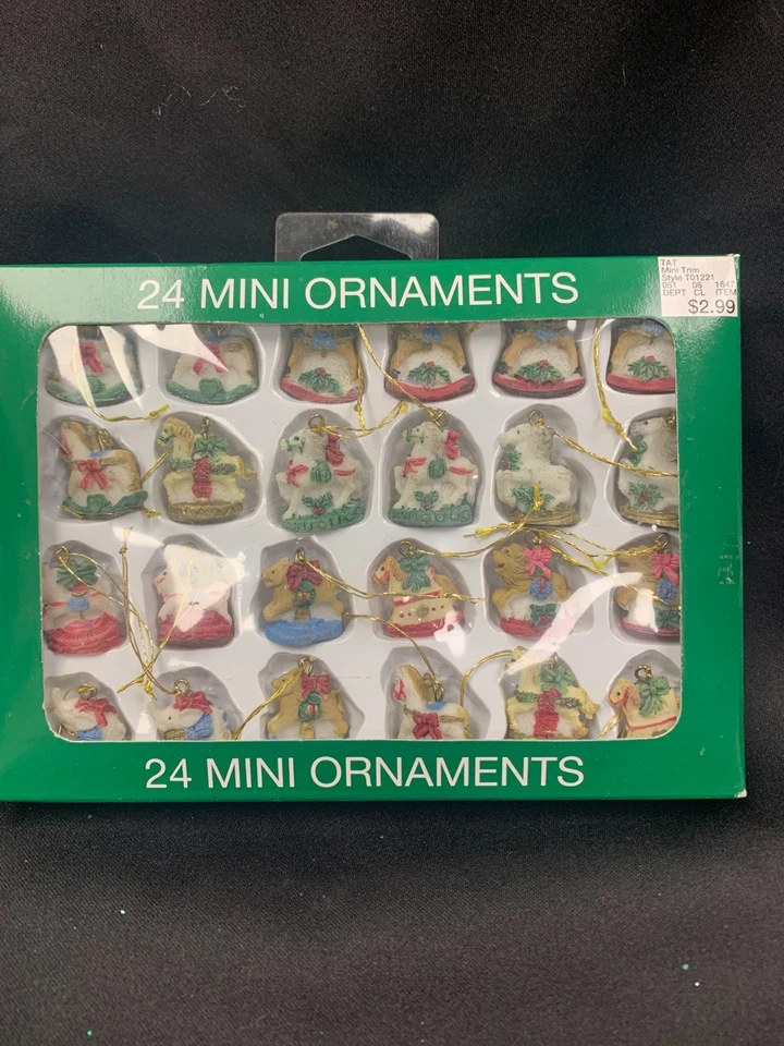 24 Vintage Miniature Christmas Ornament Horses Carousel Animals - Image 2 of 4