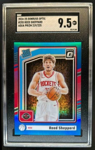 2024-25 Donruss Optic Reed Sheppard Rated Rookie Aqua RC #219/225 SGC 9.5