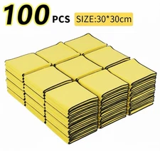 100 Pcs Car Was Microfiber Towel 30x30cm Car Cleaning Drying Cloth Care 
