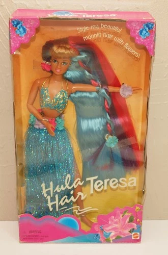 Vintage Mattel 1996  HULA HAIR TERESA #17049 Pink Box Doll NRFB