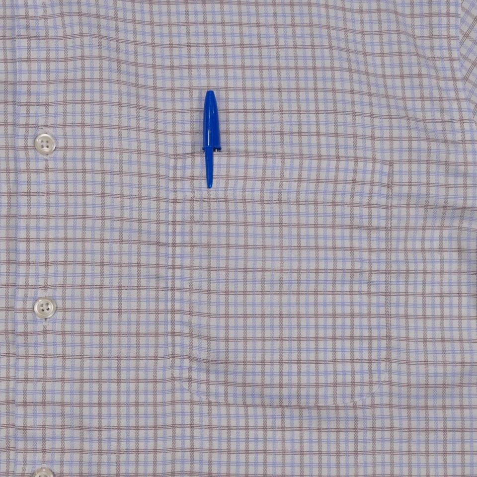 Camisa Jos A Bank Reserve Para Hombre 16 1/2-34 Azul Marrón Manga Larga Egipcia Foto 4 de 4