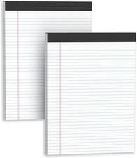 Legal Pads 8.5 X11, Narrow Ruled Notepads, 2 Pack, 50 Sheet/Pad, White Legal Pad