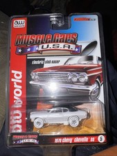 AUTO WORLD MUSCLE CARS I WHEELS 1970 CHEVY CHEVELLE SS WHITE USA T JET ULTRA G