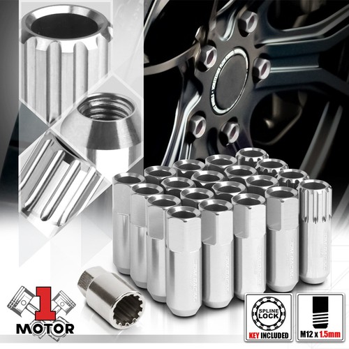 20 Pack Silver Aluminum Tuner Lug Nuts - M12x1.5 Thread, 60mm Open End, Conical Seat 8 thumbnail image