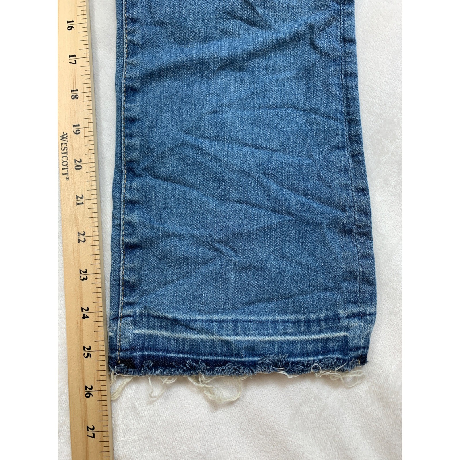 AG The Jodi Crop High Rise Slim Flare Crop Jeans Light Wash Distressed Size 26 thumbnail 8
