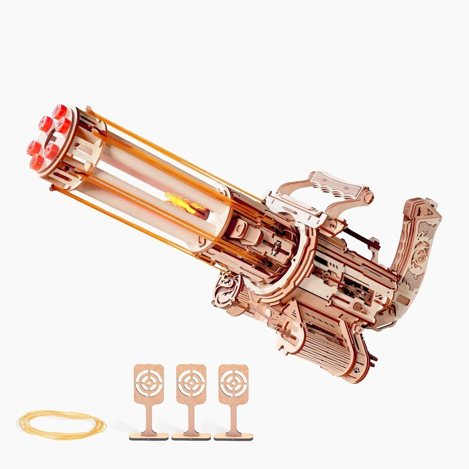 ROKR Rotating-Barrel Machine Gun 3D Puzzle Toy Jigsaw Educational Toy Craft Gift - Image 2 of 4