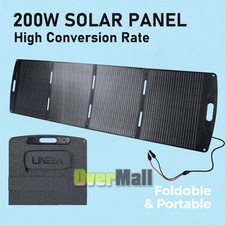200W Portable Mono Folding Solar Panel Kit 12v Battery Charger Camping Caravans
