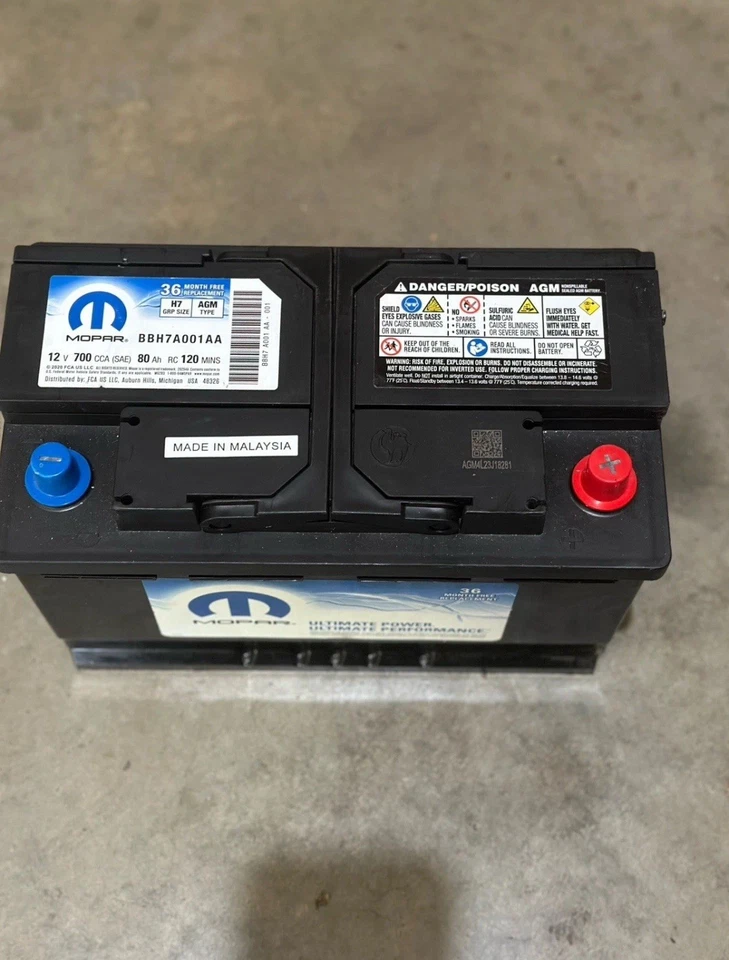 Genuine Battery Mopar AGM Storage BBH7A001AA For 11-24 Jeep Grand Cherokee Dodge - Image 3 of 4