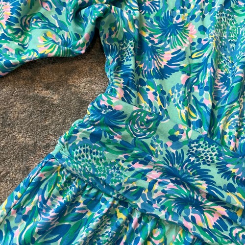 Lilly Pulitzer Parigi Skort Mameluco Surf Azul Coral Of The Story XL USADO EN EXCELENTE ESTADO - Imagen 4 de 11