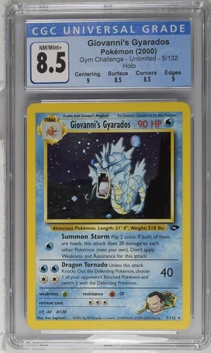 Giovanni'S Gyarados Holo Holo Gym Challenge 5/132 NM CGC 8.5