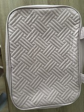 Bagsmart jewelry travel bag, suede-like material, tan/salmon, zip around