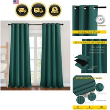 Blackout Curtains for Girl's Room  Thermal Insulated Solid Grommet Room Darke...