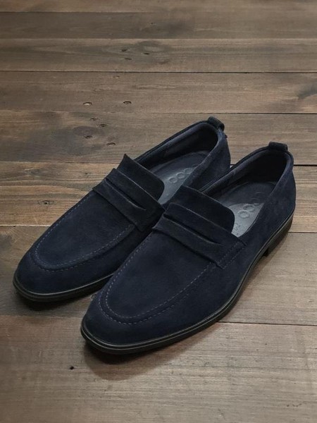 Men Ecco Heels Navy Suede 43