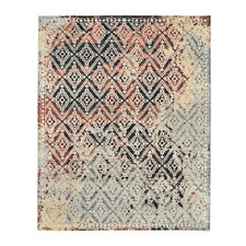 8'1"x10'1" Supple Collection Erased Mughal Design Hand Knotted Wool Rug R62649