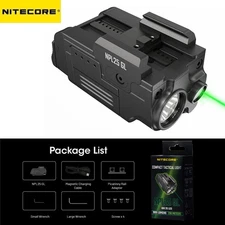 Nitecore NPL25 GL Flashlight 900LM Rechargeable Mounted W/ Green Dot Laser Sight