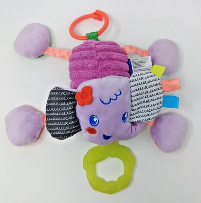 Infantino Jittery Purple Elephant- Musical Pull & Shake Teether - 0-6m