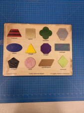 Melissa Doug Jumbo Textured Shapes Puzzle Fuzzy Pieces Matching Colors Toddler
