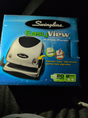 Swingline Easy View 2-Hole Punch with Indicator Light New Open Box