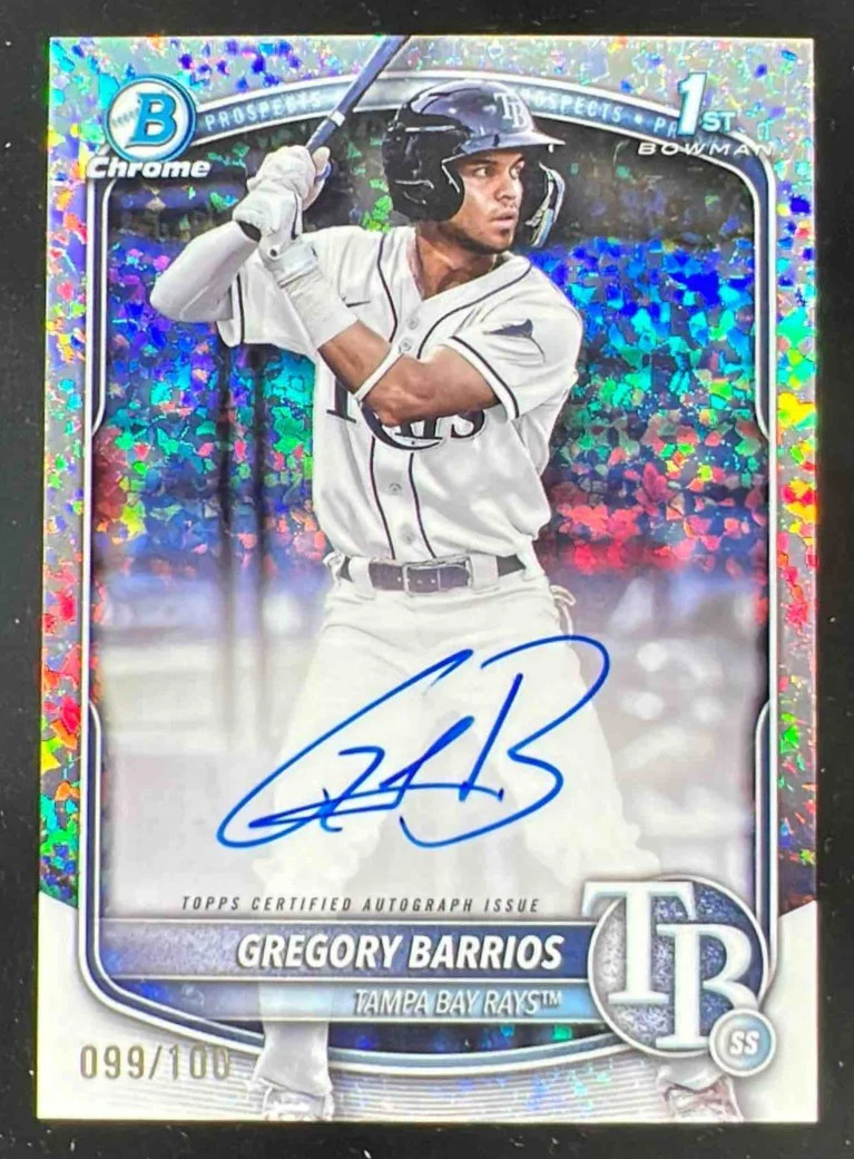 2025 Bowman Chrome Autographs Mini-Diamond #CPA-GB Gregory Barrios RC Auto /100