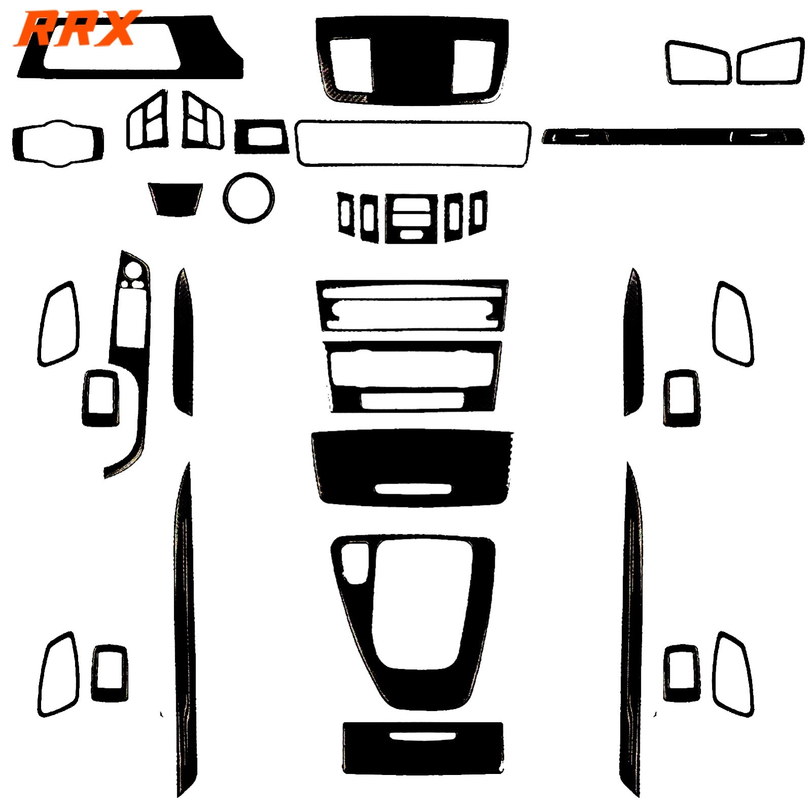 46Pcs Glossy Piano Black Full Interior Dash Trim Kits For BMW 3 Series E90 E92