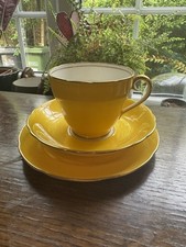 Adderley Vintage Tea Cup Trio Bone China Yellow