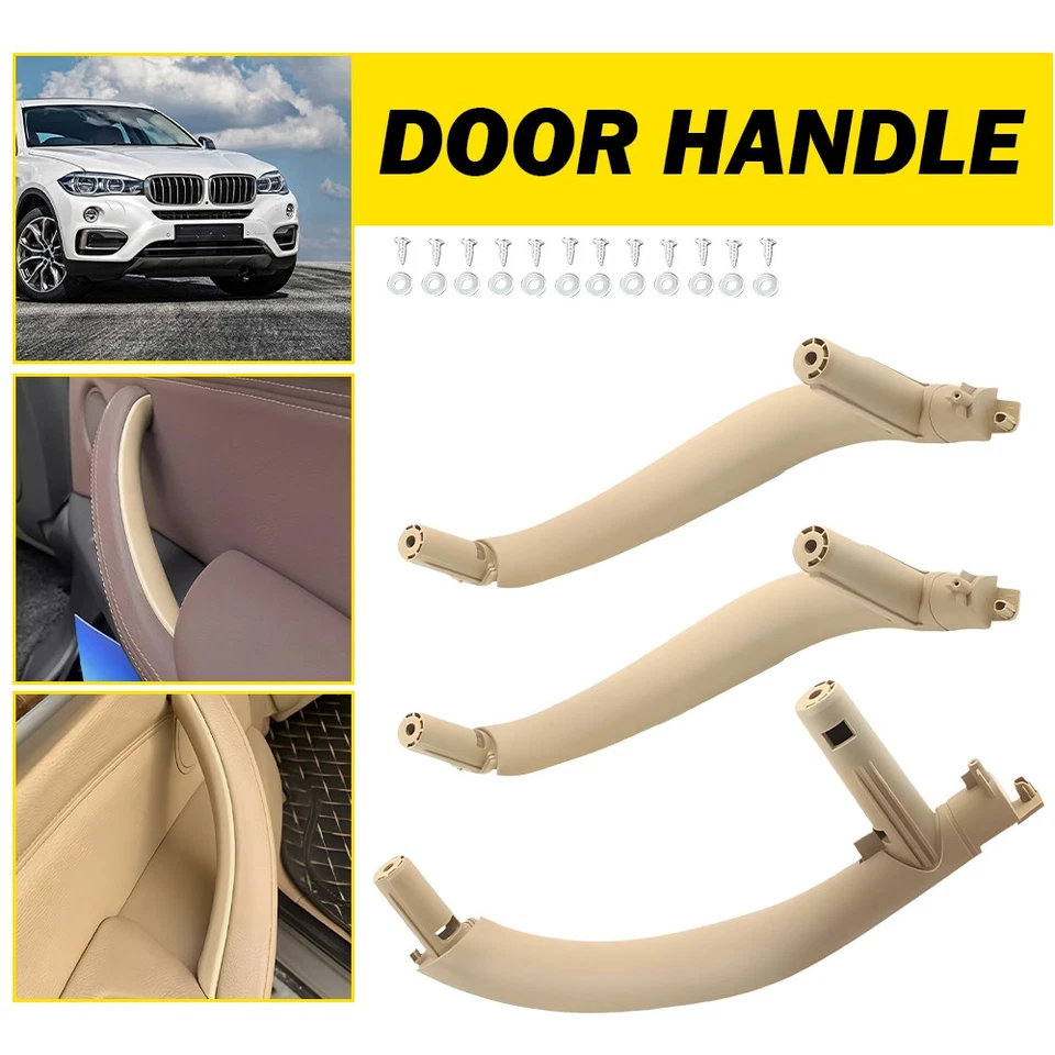 3Pcs Interior Door Handle Pull Protective Cover For BMW X5 F15 X6 F16 2014-2018 - Image 4 of 4