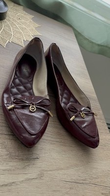Michael Kors Burgandy Patton Leather Nancy Flat