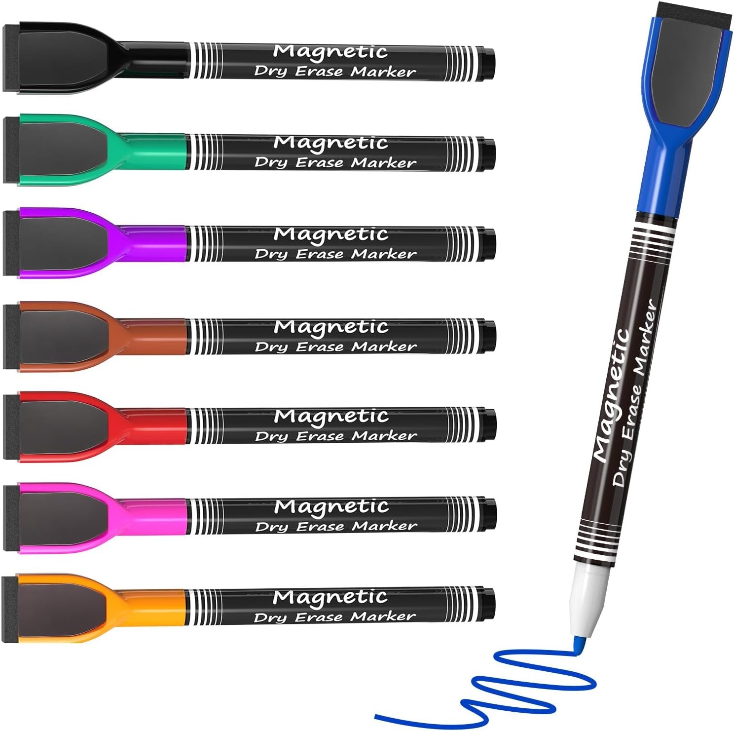 Fine Tip With Eraser, Assorted Color Magnetic  8 Count