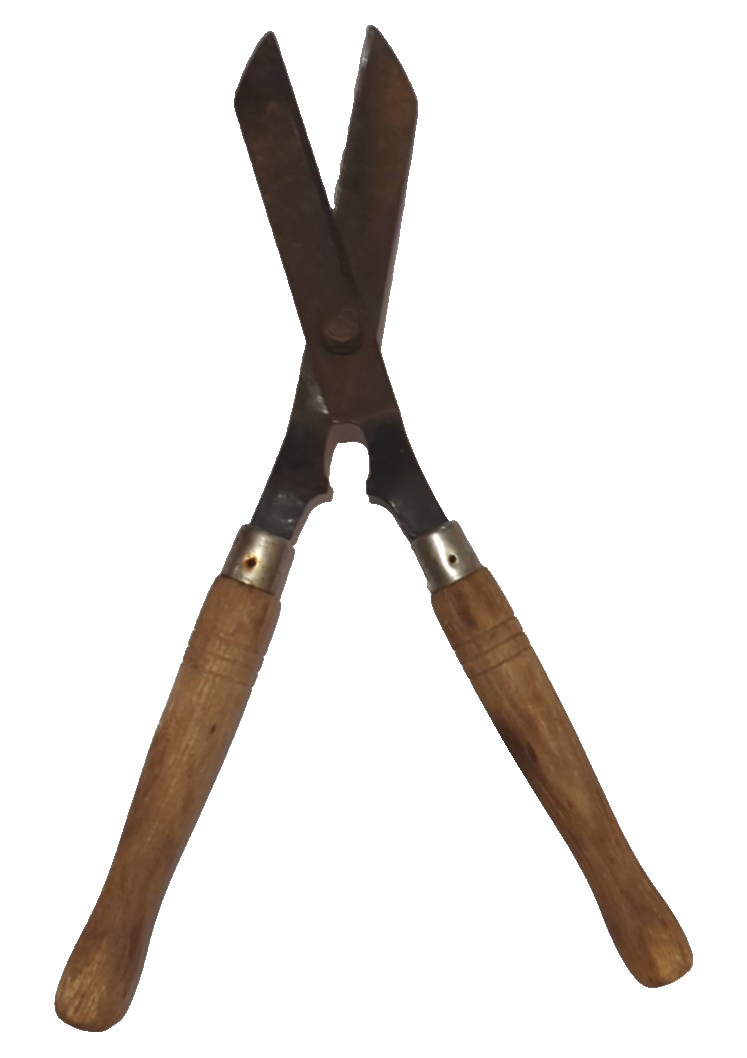 Used Vintage Wood Handle Hedge Trimmer Shears Clippers Garden Tool