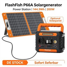 FlashFish Solargenerator 144.3Wh 200W Powerstation optional mit 60W …