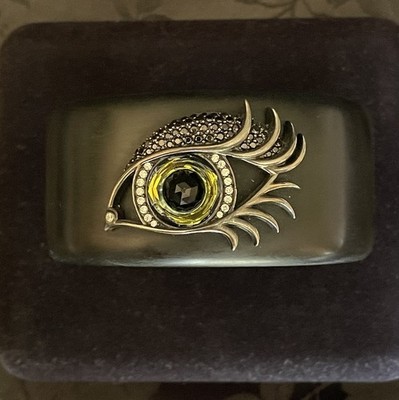 Stephen Webster Crystal Envy Eye Matte Resin Cuff Bracelet 925 Settings Signed 