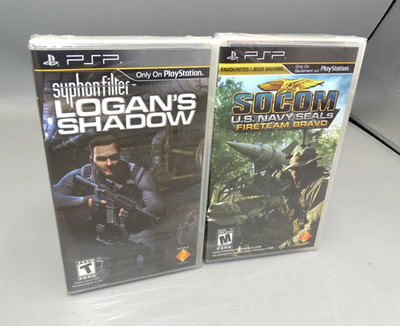 2-PACK PSP SOCOM FIRETEAM BRAVO + LOGAN'S SHADOW *NEW, FACTORY SEALED*